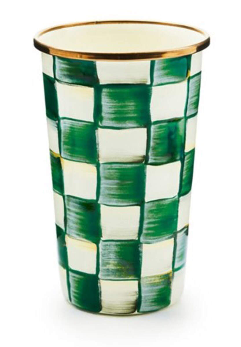Emerald Check 20 Oz Tumbler by MacKenzie-Childs-1