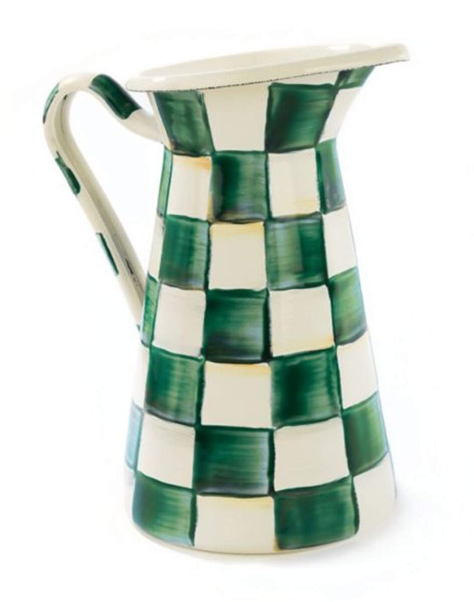 Emerald Check 56 Oz Pitcher by MacKenzie-Childs-1