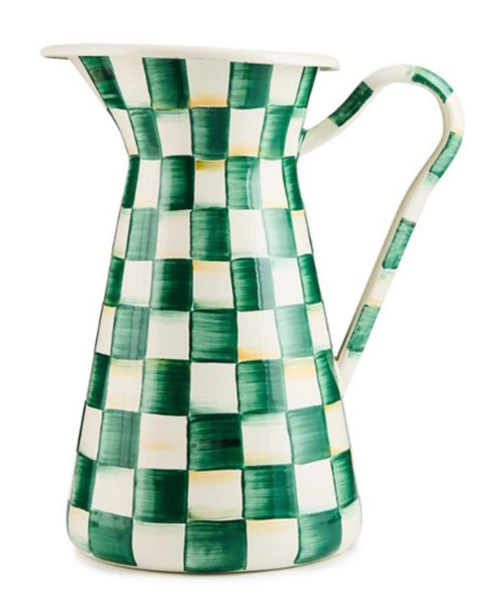 Emerald Check 136 Oz Pitcher by MacKenzie-Childs-1