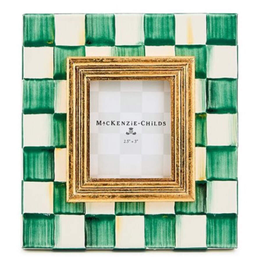 Emerald Check Frame-Holds 2.5" X 3" by MacKenzie-Childs-1