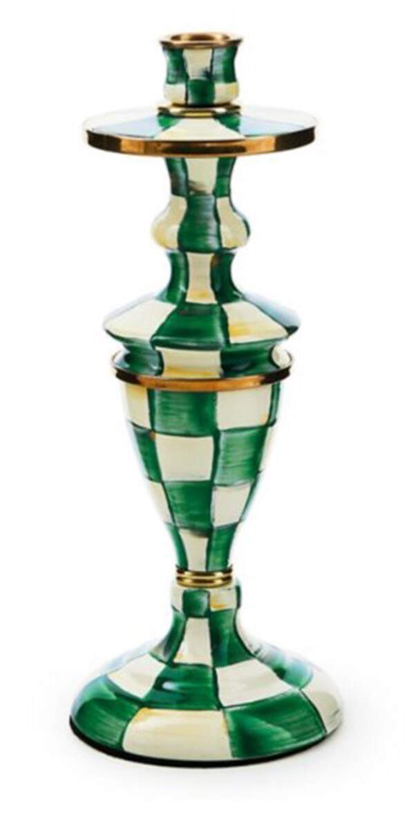 Emerald Check 11" Candlestick by MacKenzie-Childs-1