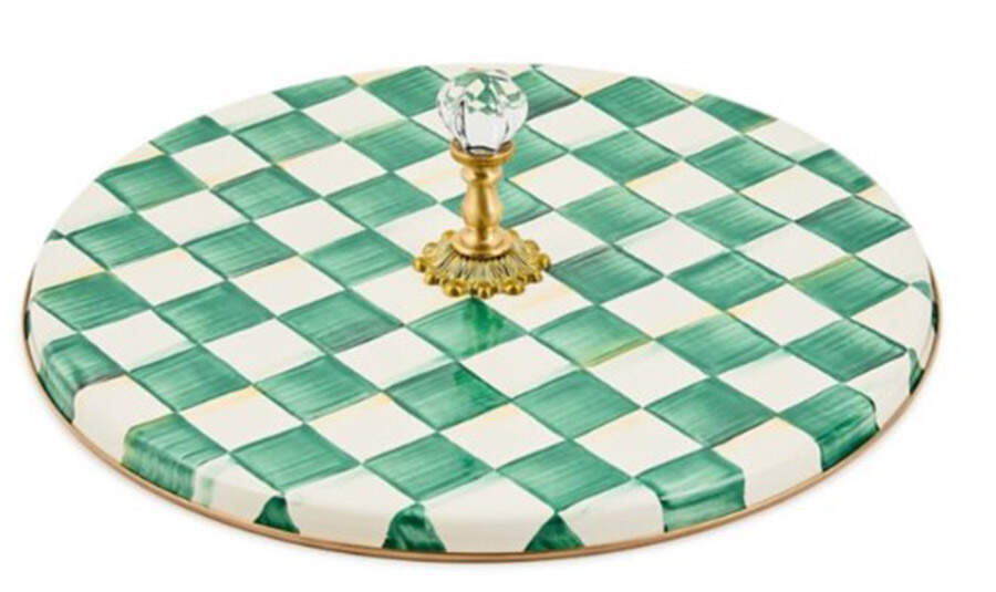 Emerald Check Cheese Serving Plate by MacKenzie-Childs-1