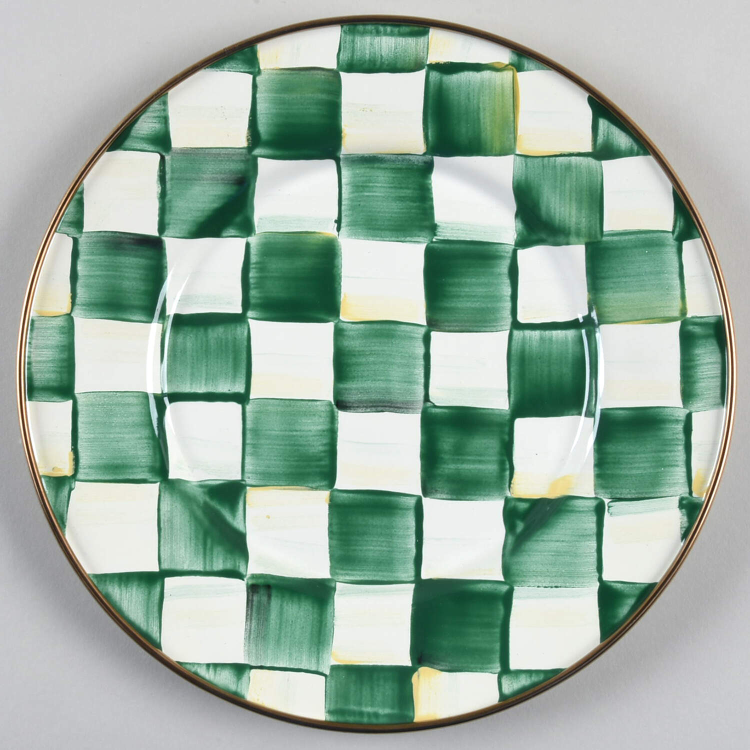 Emerald Check Salad Plate by MacKenzie-Childs-1