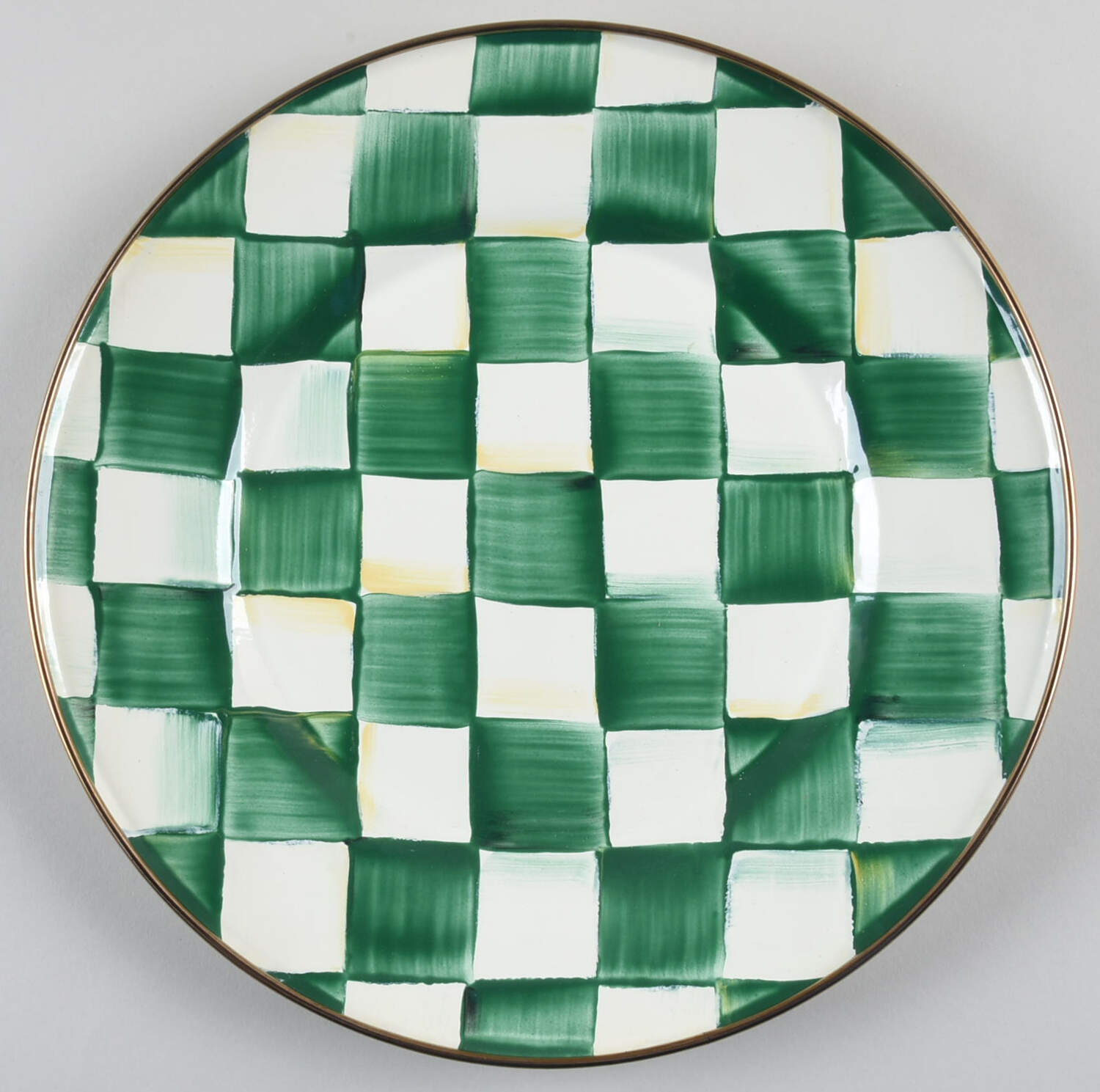 Emerald Check Dinner Plate by MacKenzie-Childs-1