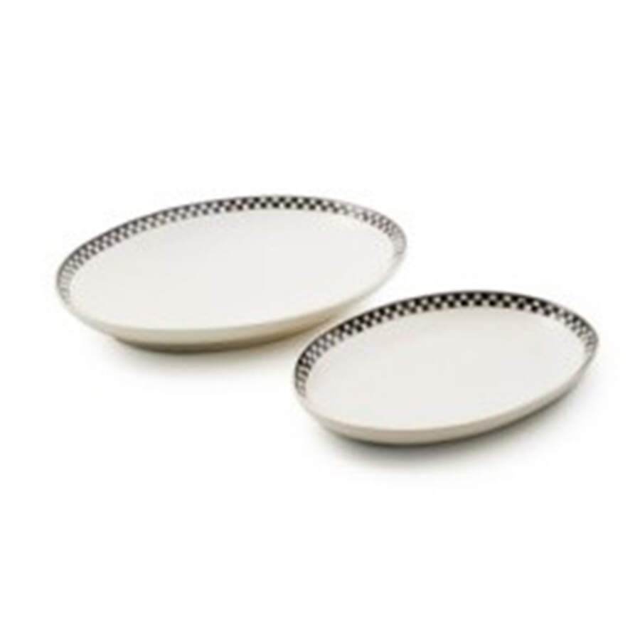 Courtly Check Everyday 11" Oval Serving Platter by MacKenzie-Childs-1