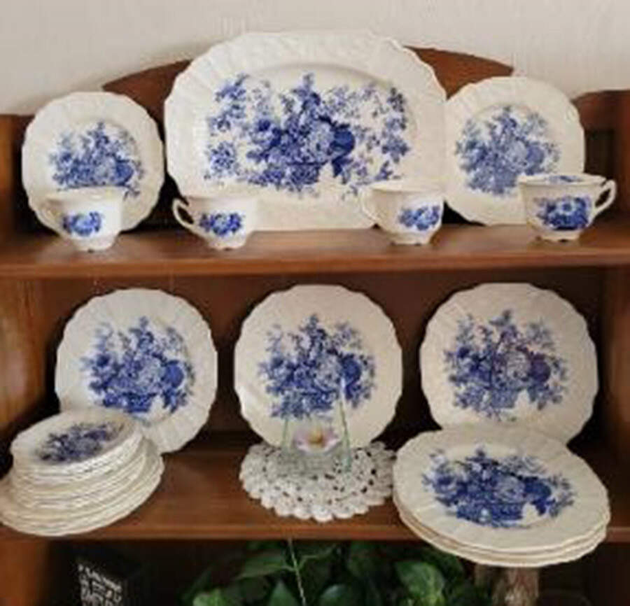 Plymouth-Blue Dinner Plate by Myott Staffordshire-1
