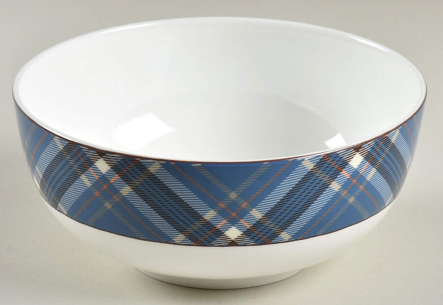 Tartan Blue (Bone) Soup/Cereal Bowl by Mikasa-1