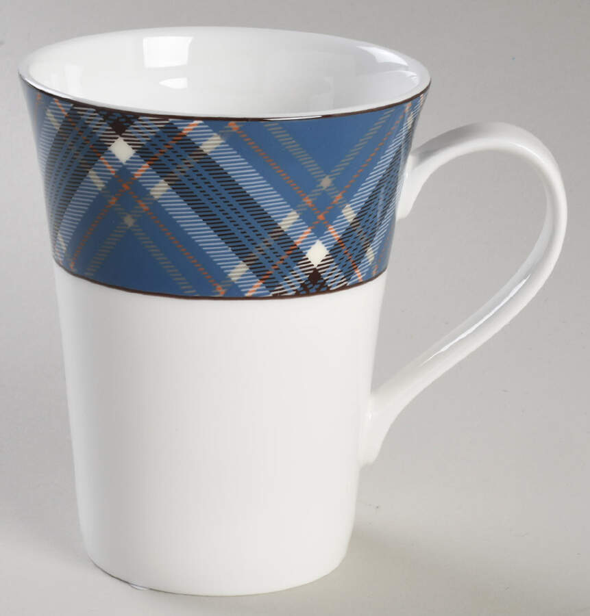 Tartan Blue (Bone) Mug by Mikasa-1
