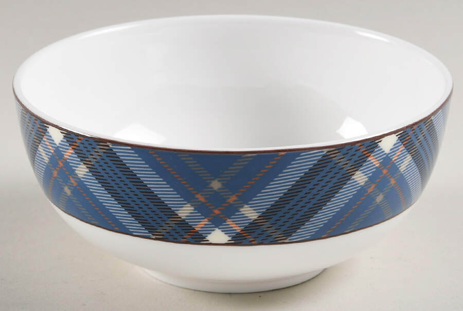 Tartan Blue (Bone) Fruit/Dessert (Sauce) Bowl by Mikasa-1