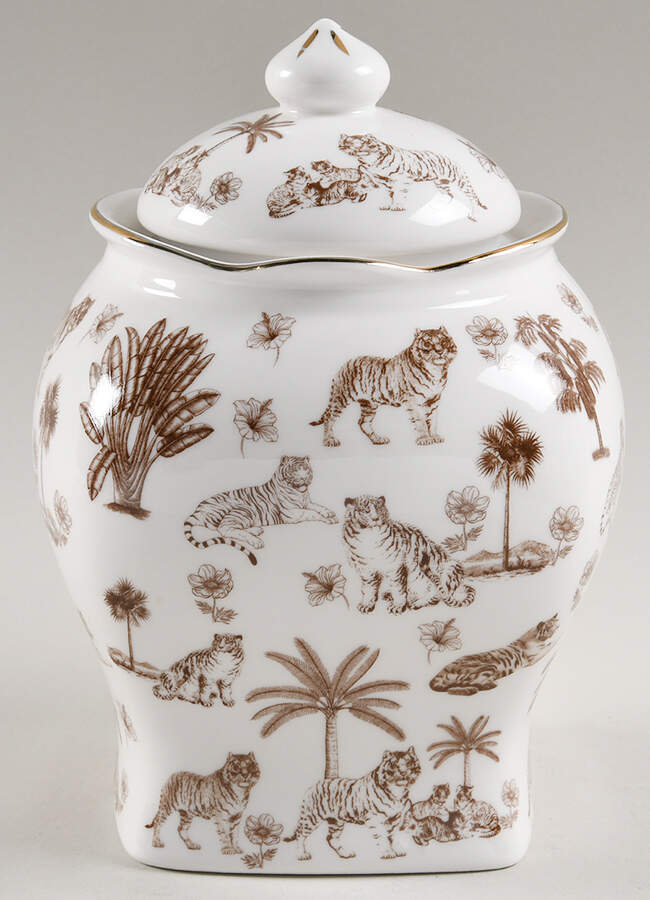 Taupe Tropical 7" Storage Jar & Lid by Monterey Bay-1