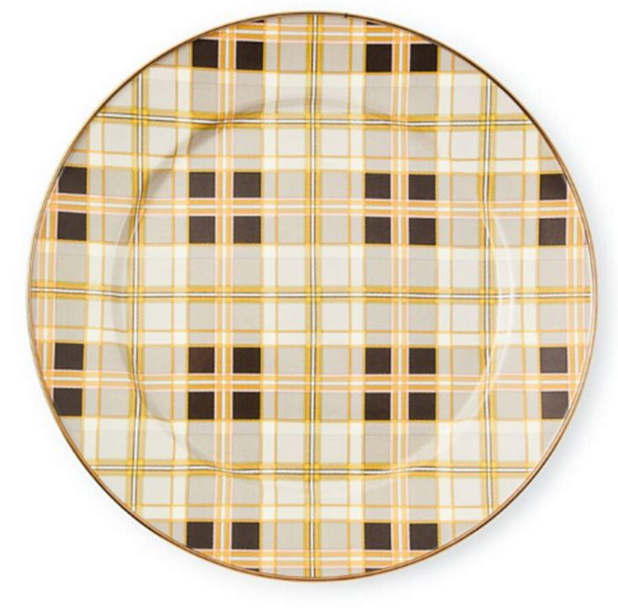 Tartan Mocha (Enamelware) Service Plate (Charger) by MacKenzie-Childs-1
