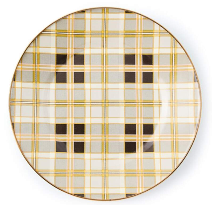 Tartan Mocha (Enamelware) Dinner Plate by MacKenzie-Childs-1