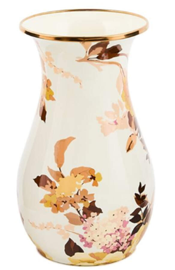 Wild Rose-White (Enamelware) 10" Vase by MacKenzie-Childs-1