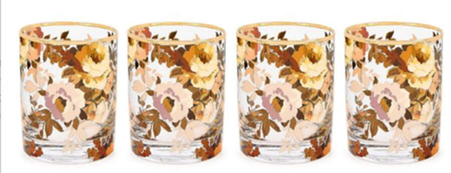 Wild Rose-White (Enamelware) 12 Oz Glassware Tumbler by MacKenzie-Childs-1