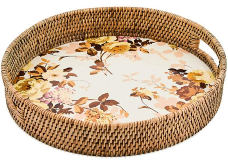 Wild Rose-White (Enamelware) 16" Round Tray by MacKenzie-Childs-1