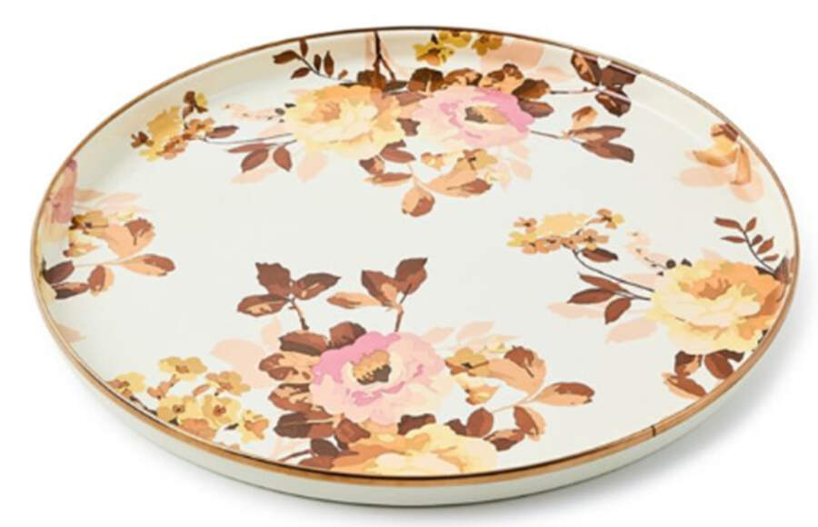 Wild Rose-White (Enamelware) 14" Round Tray by MacKenzie-Childs-1