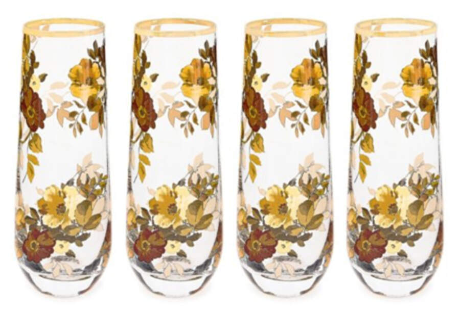 Wild Rose-White (Enamelware) Glassware Stemless Champagne Flute by MacKenzie-Childs-1