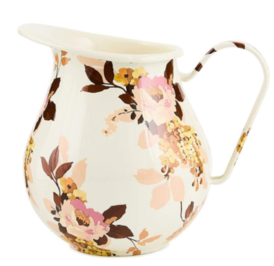 Wild Rose-White (Enamelware) 96 Oz Pitcher by MacKenzie-Childs-1