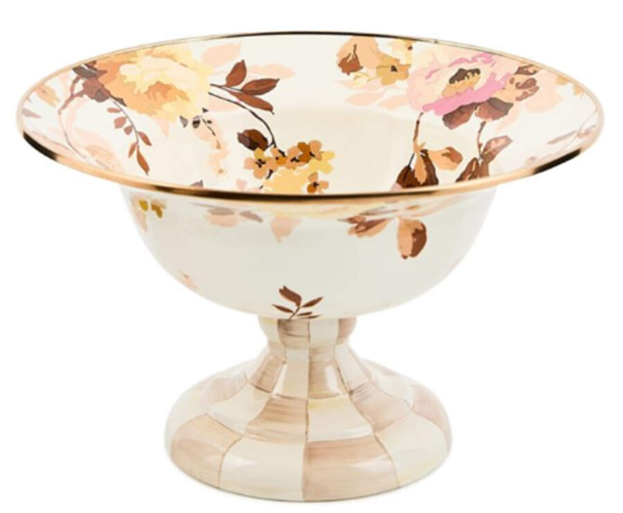 Wild Rose-White (Enamelware) Round Compote (Height X Width) by MacKenzie-Childs-1
