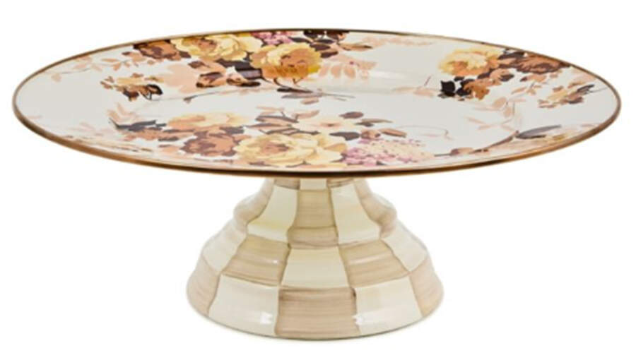 Wild Rose-White (Enamelware) 16" Diameter Pedistal Cake Stand by MacKenzie-Childs-1