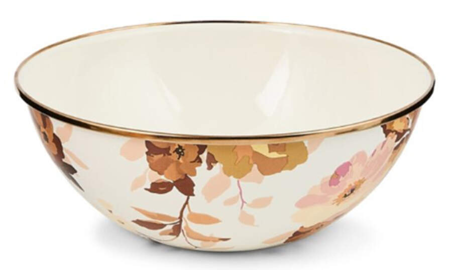 Wild Rose-White (Enamelware) 9" All Purpose Serving Bowl by MacKenzie-Childs-1