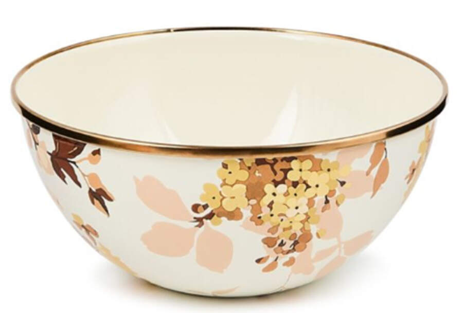 Wild Rose-White (Enamelware) 7" All Purpose Bowl by MacKenzie-Childs-1