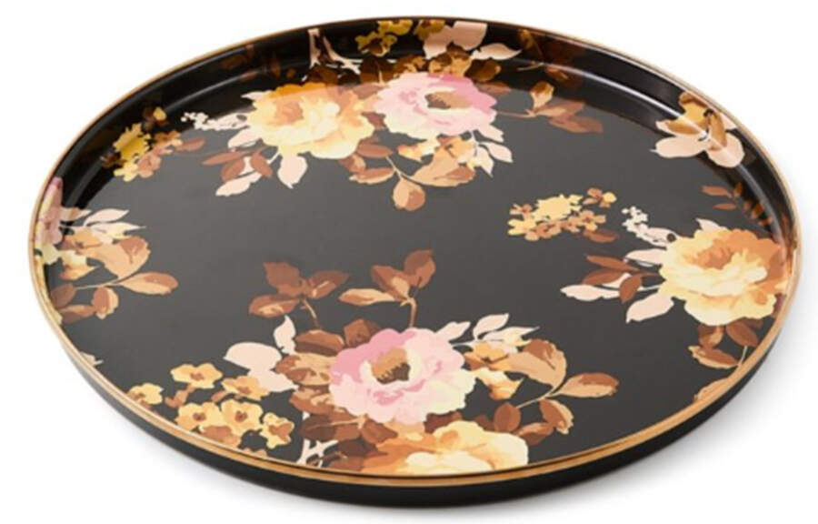 Wild Rose-Brown (Enamelware) 14" Round Tray by MacKenzie-Childs-1