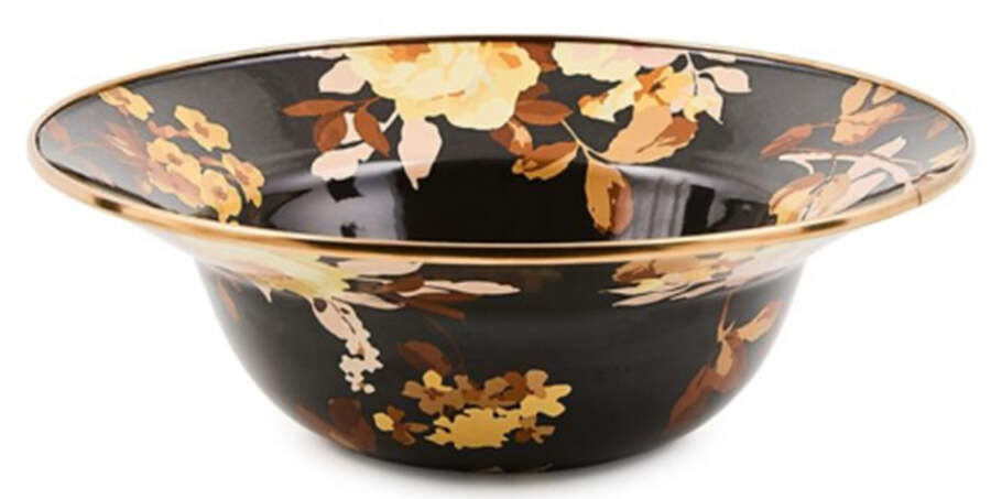 Wild Rose-Brown (Enamelware) 12" Round Serving Bowl by MacKenzie-Childs-1