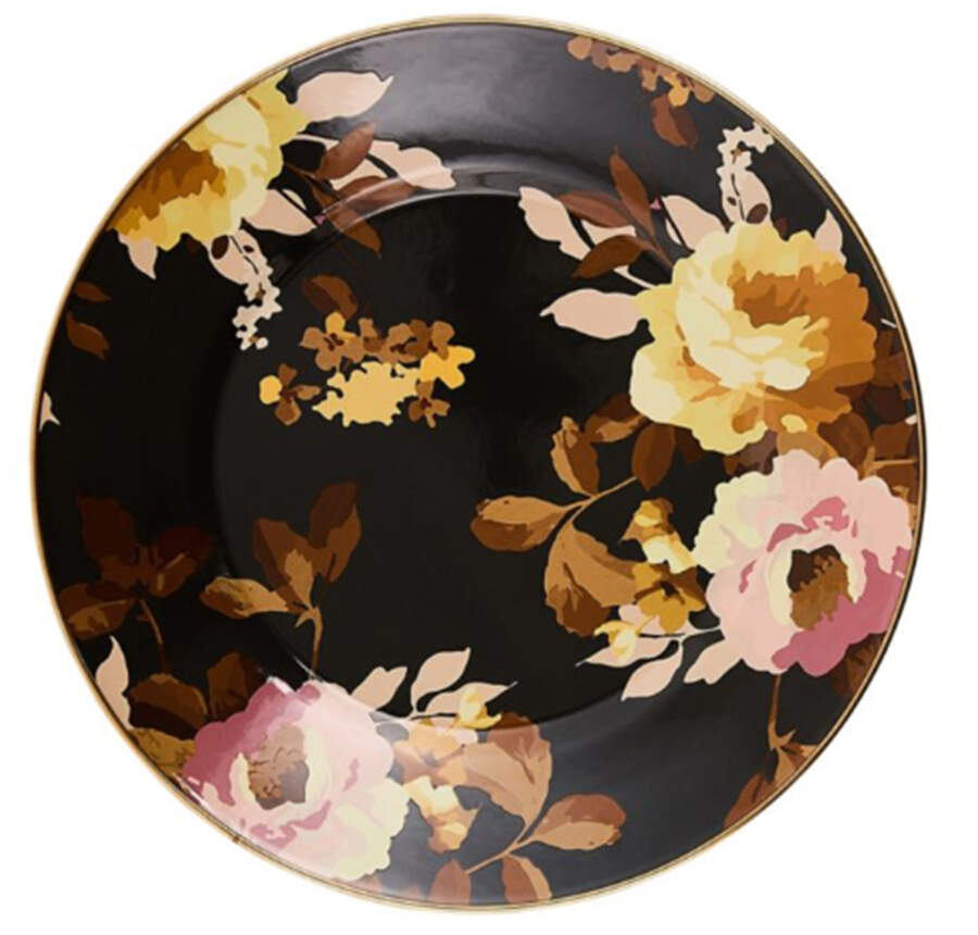 Wild Rose-Brown (Enamelware) Dinner Plate by MacKenzie-Childs-1