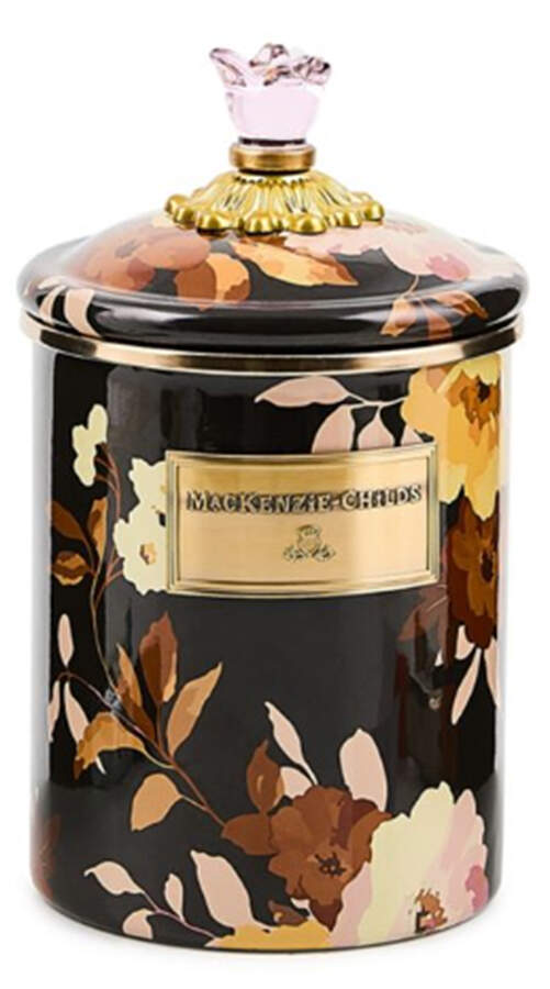 Wild Rose-Brown (Enamelware) Medium Canister & Lid by MacKenzie-Childs-1