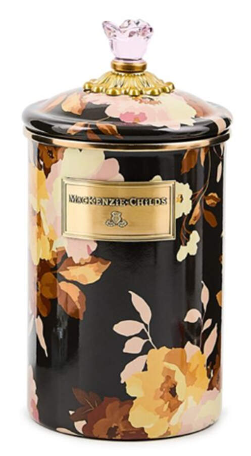 Wild Rose-Brown (Enamelware) Large Canister & Lid by MacKenzie-Childs-1