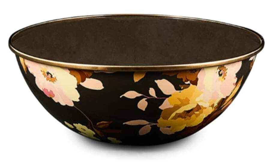 Wild Rose-Brown (Enamelware) 9" All Purpose Serving Bowl by MacKenzie-Childs-1