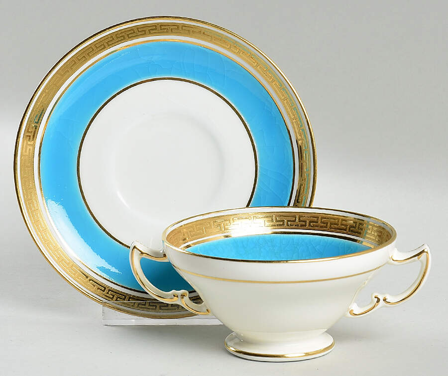 H2204 Footed Bouillon Cup & Saucer by Minton-1
