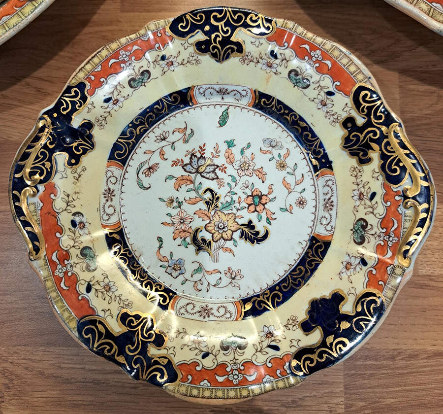 1864 Handled Cake Plate by Mason's-1