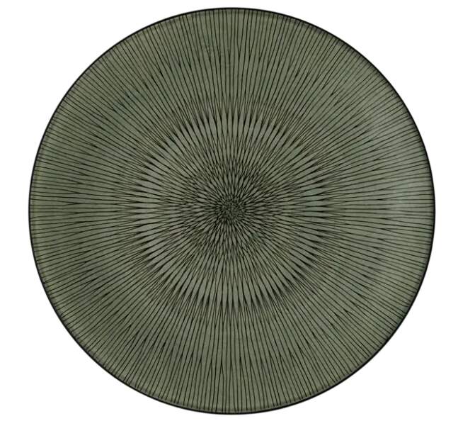 Hypnose-Kaki (Green) Dinner Plate by Medard de Noblat-1
