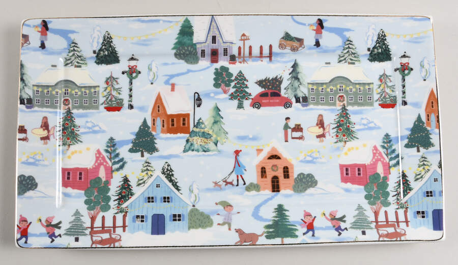 Snow Fall 14" Rectangular Serving Platter by Monterey Bay-1