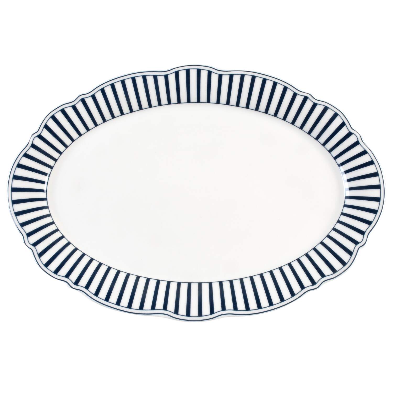 Josephine Navy Blue 14" Oval Serving Platter by Monterey Bay-1