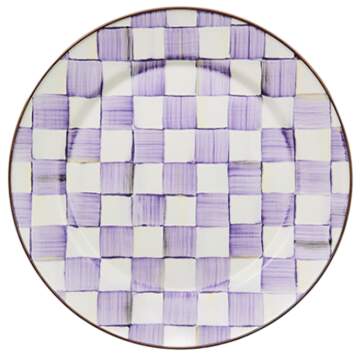 Violet Check Service Plate (Charger) by MacKenzie-Childs-1