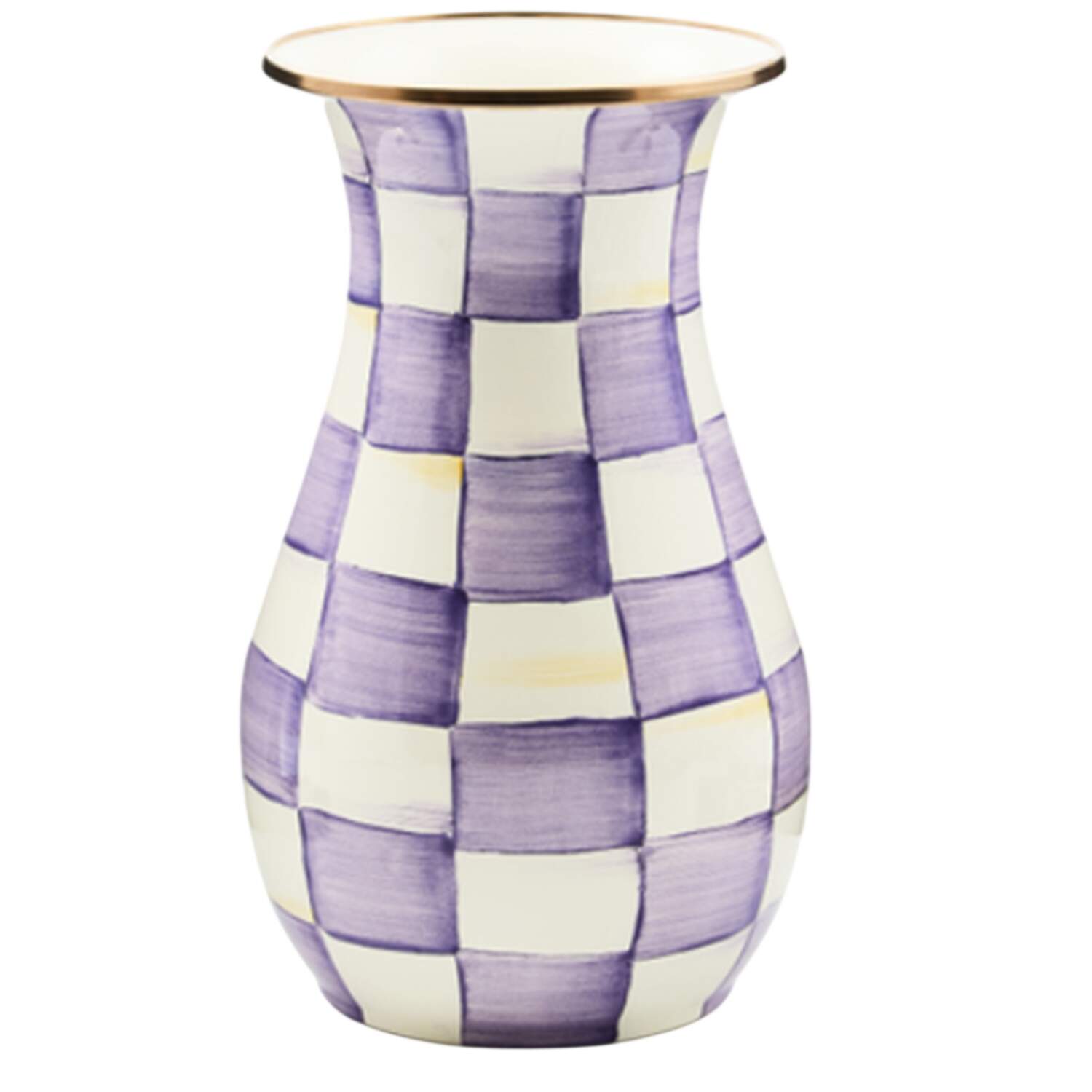 Violet Check 10" Vase by MacKenzie-Childs-1