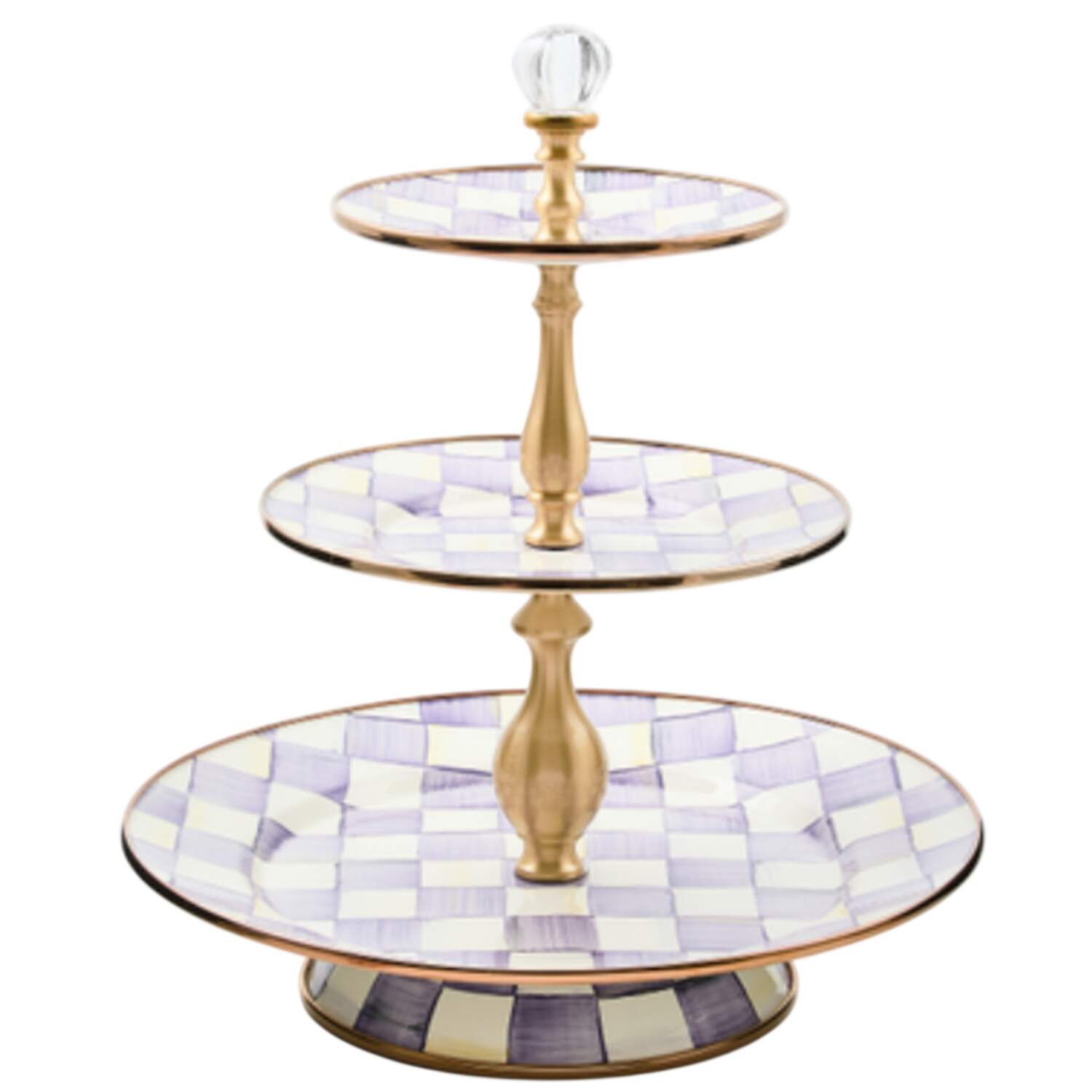 Violet Check 3 Tier Serving Tray by MacKenzie-Childs-1