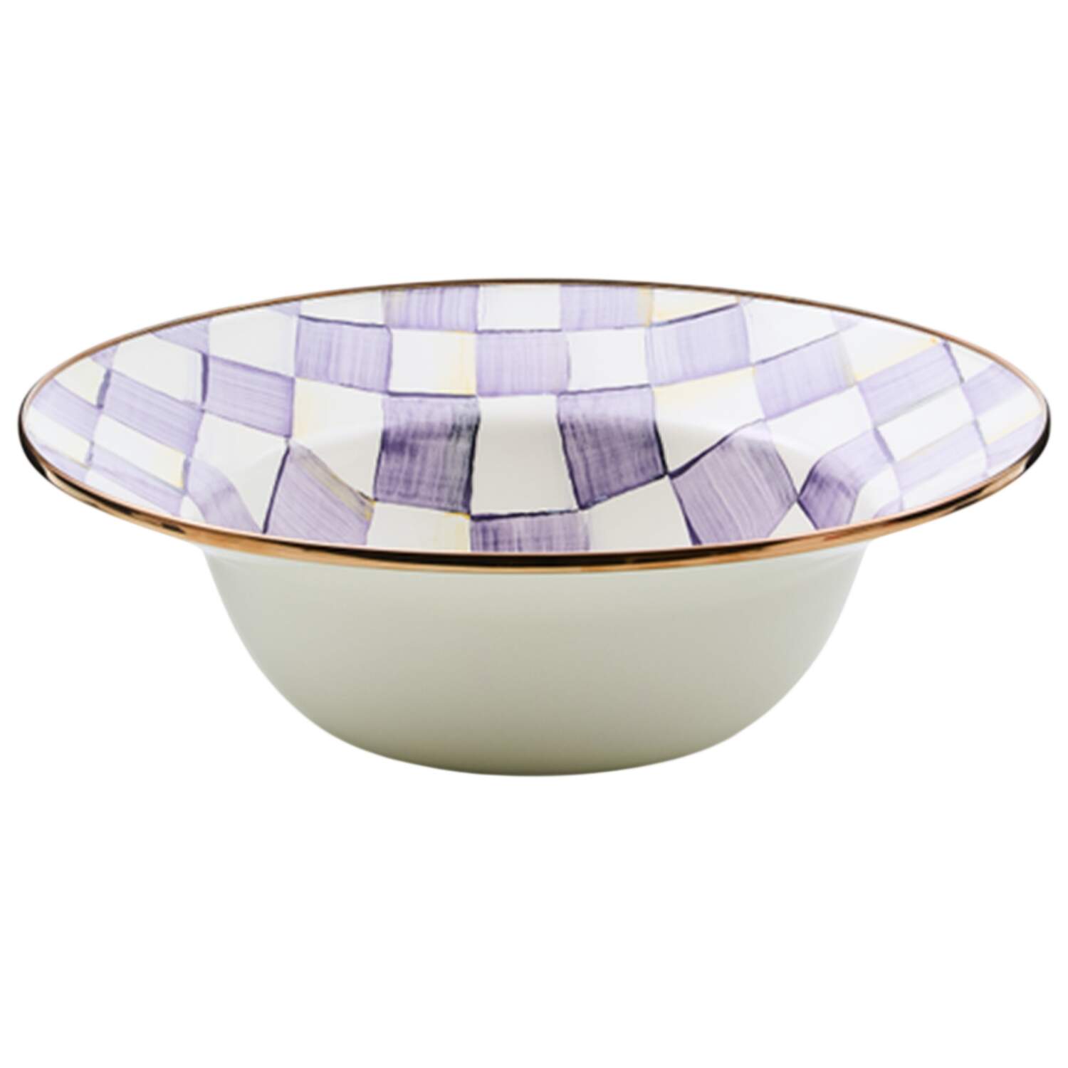 Violet Check 12" Round Serving Bowl by MacKenzie-Childs-1