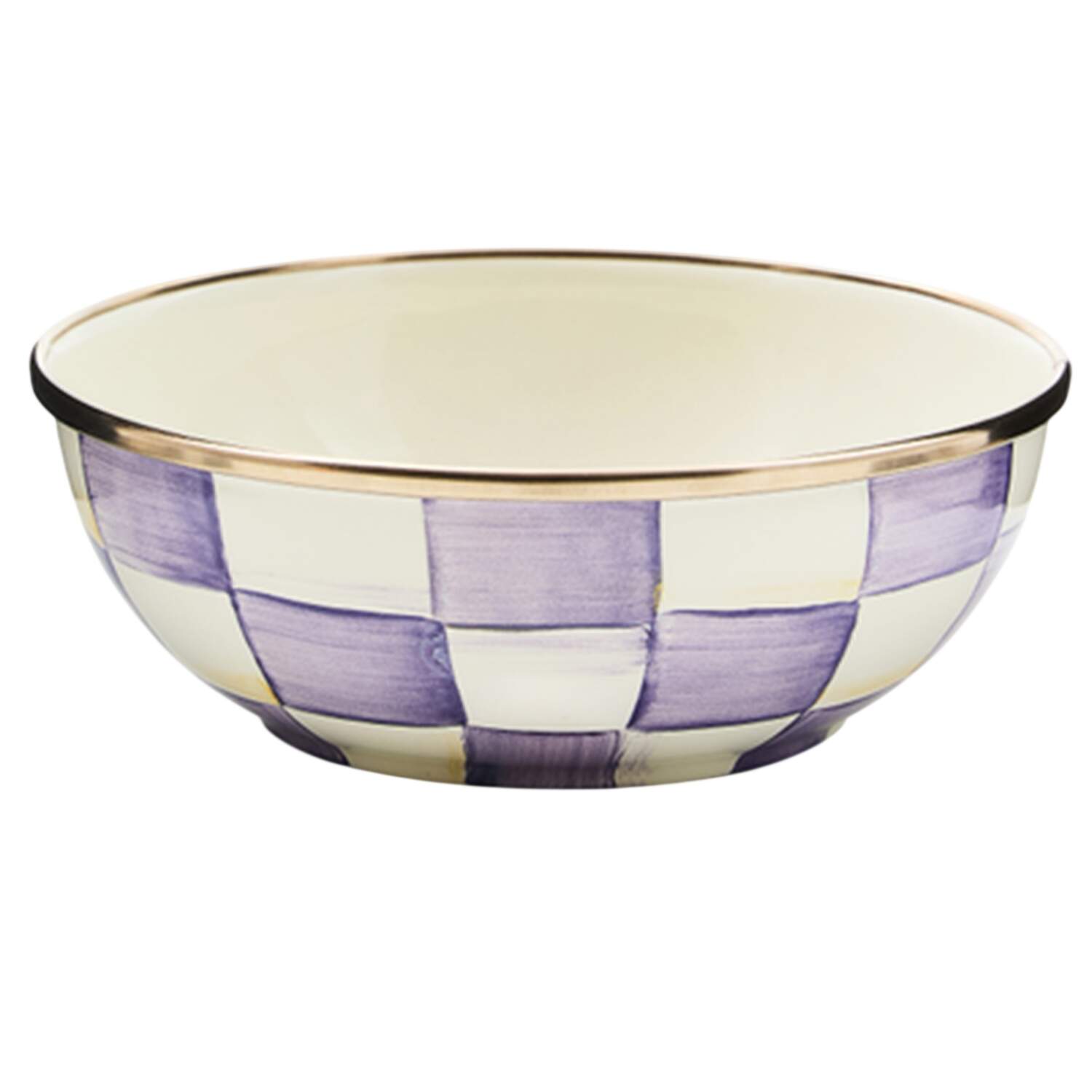 Violet Check Soup/Cereal Bowl by MacKenzie-Childs-1