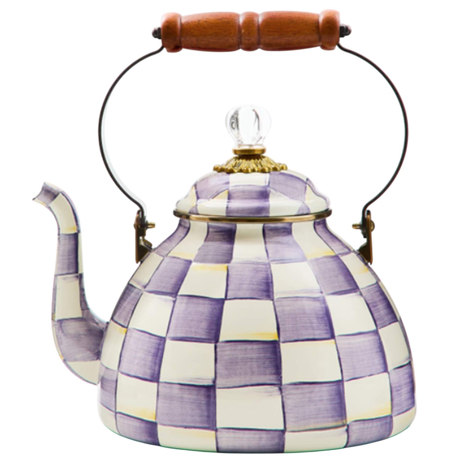 Violet Check Metal Kettle & Lid by MacKenzie-Childs-1