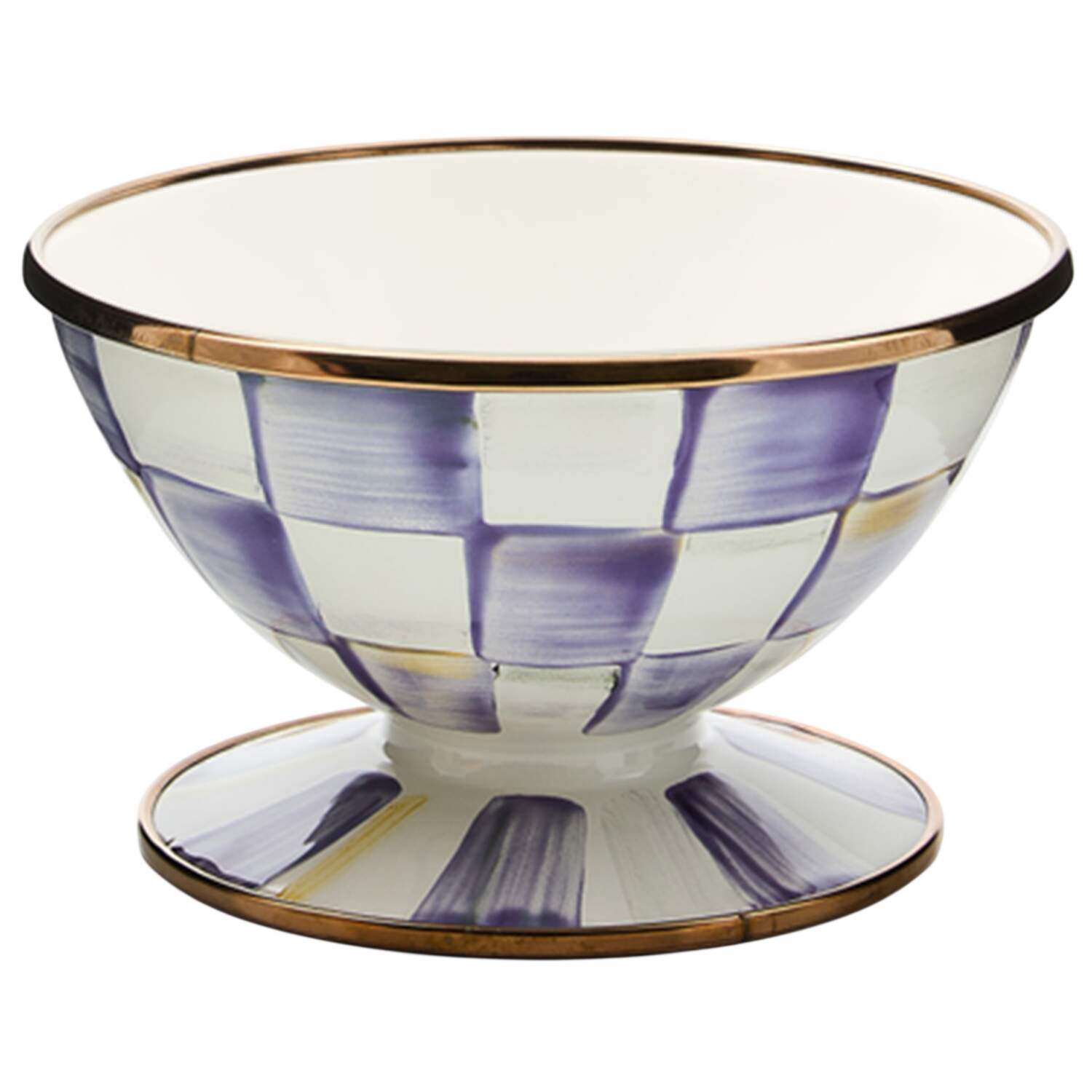 Violet Check Individual Ice Cream Dish by MacKenzie-Childs-1