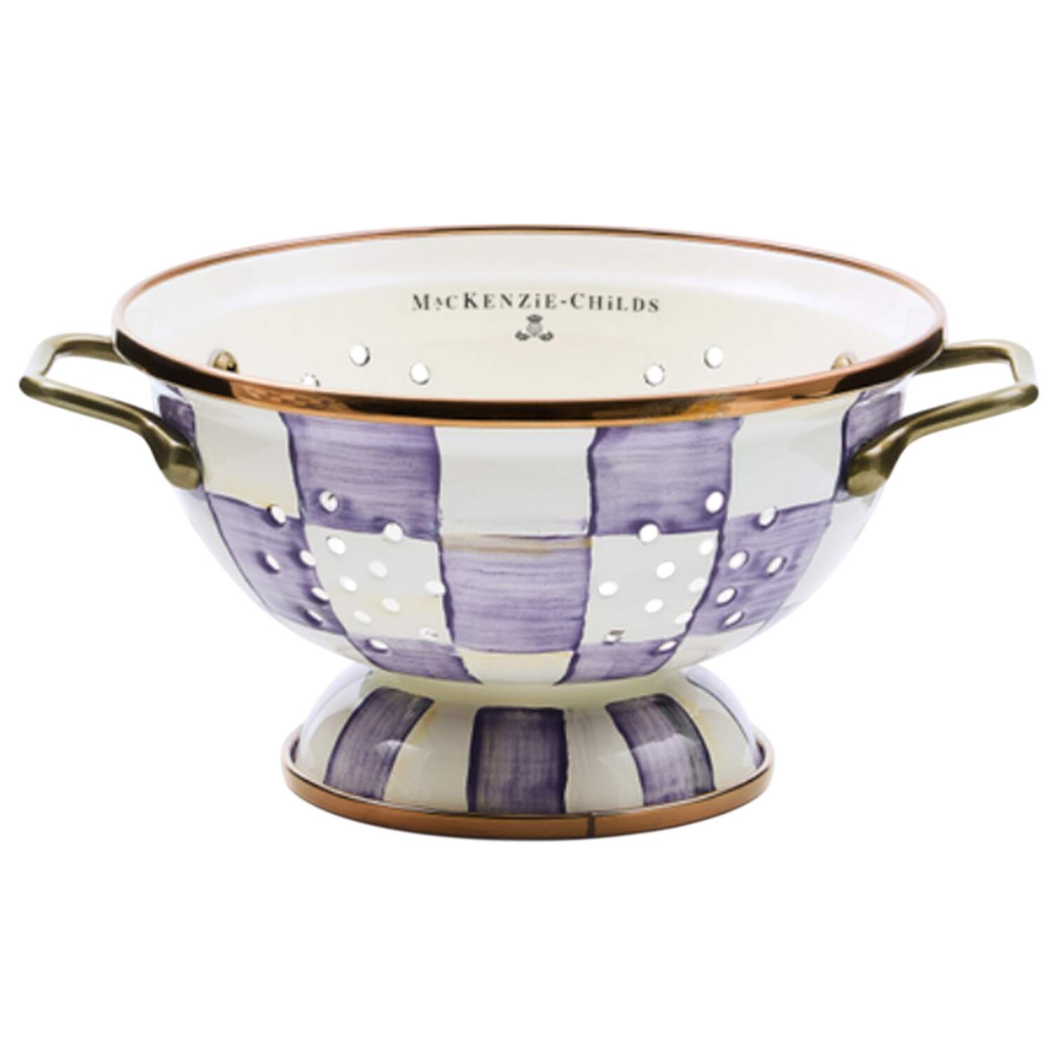 Violet Check Metal Colander by MacKenzie-Childs-1
