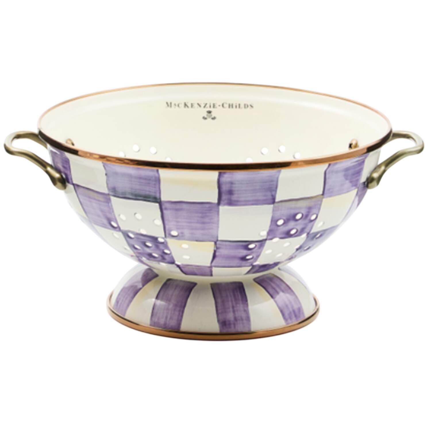 Violet Check Metal Colander by MacKenzie-Childs-1