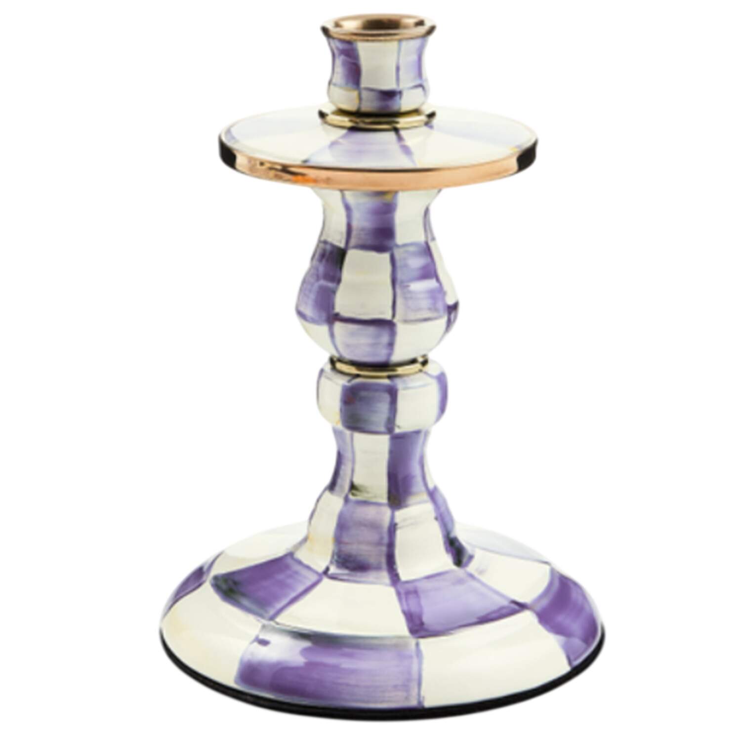 Violet Check 8" Tall Candlestick by MacKenzie-Childs-1