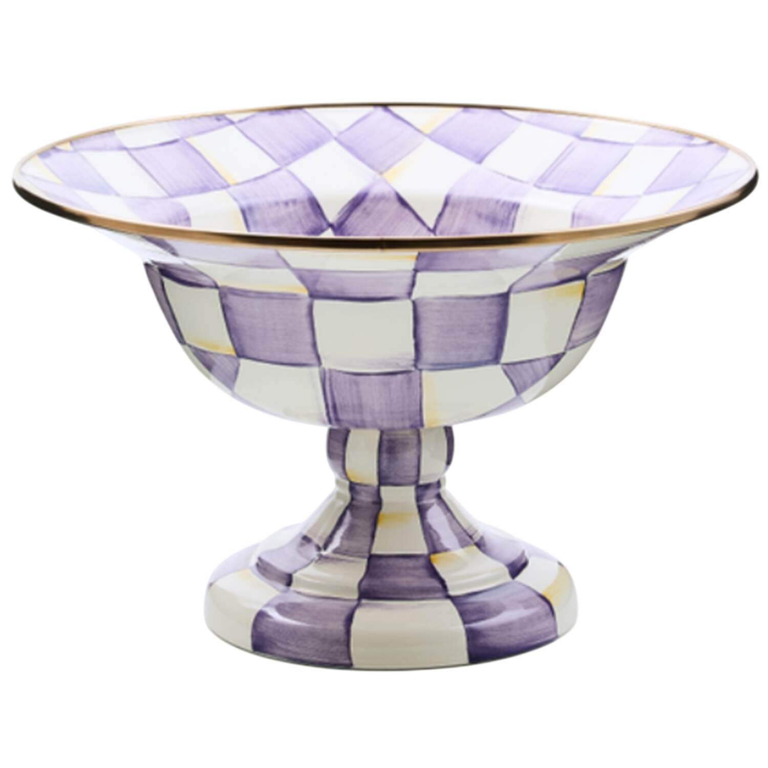 Violet Check Round Compote (Height X Width) by MacKenzie-Childs-1