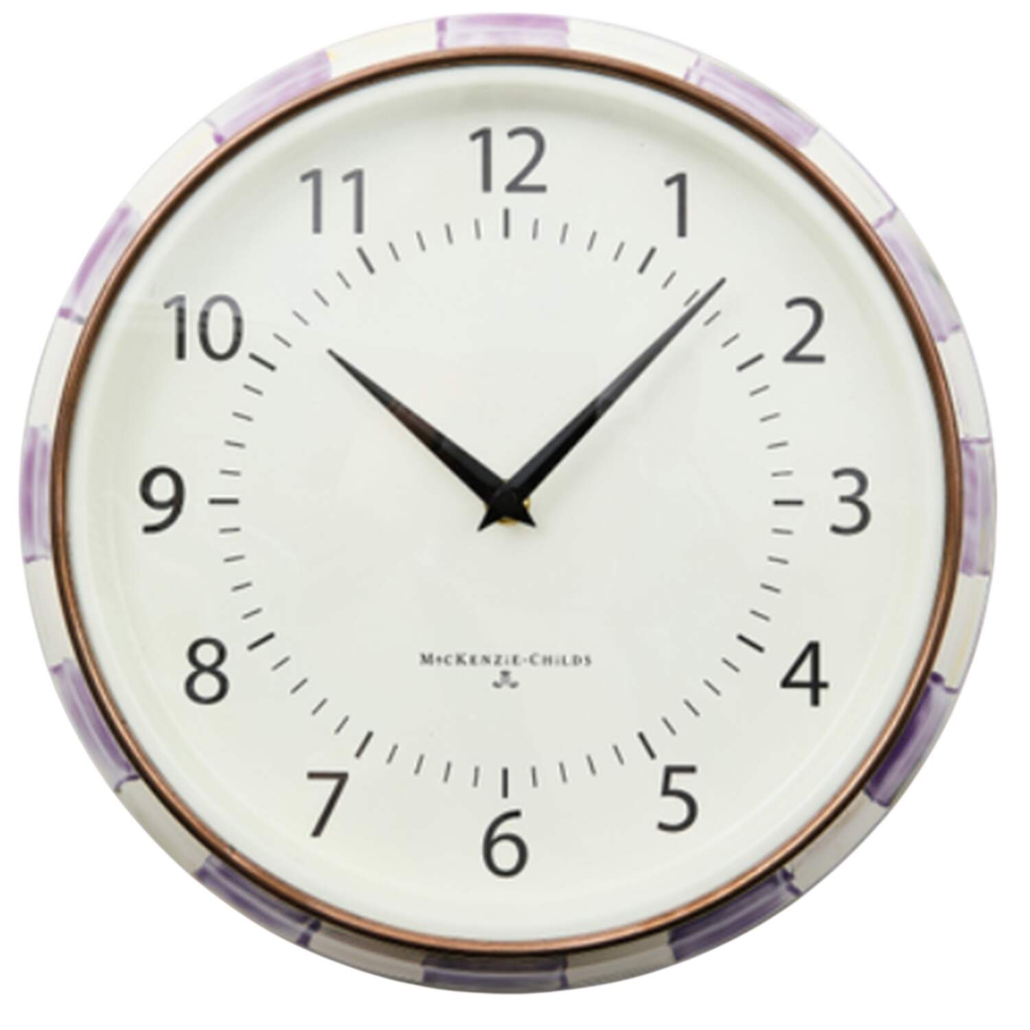 Violet Check Hanging Wall Clock by MacKenzie-Childs-1