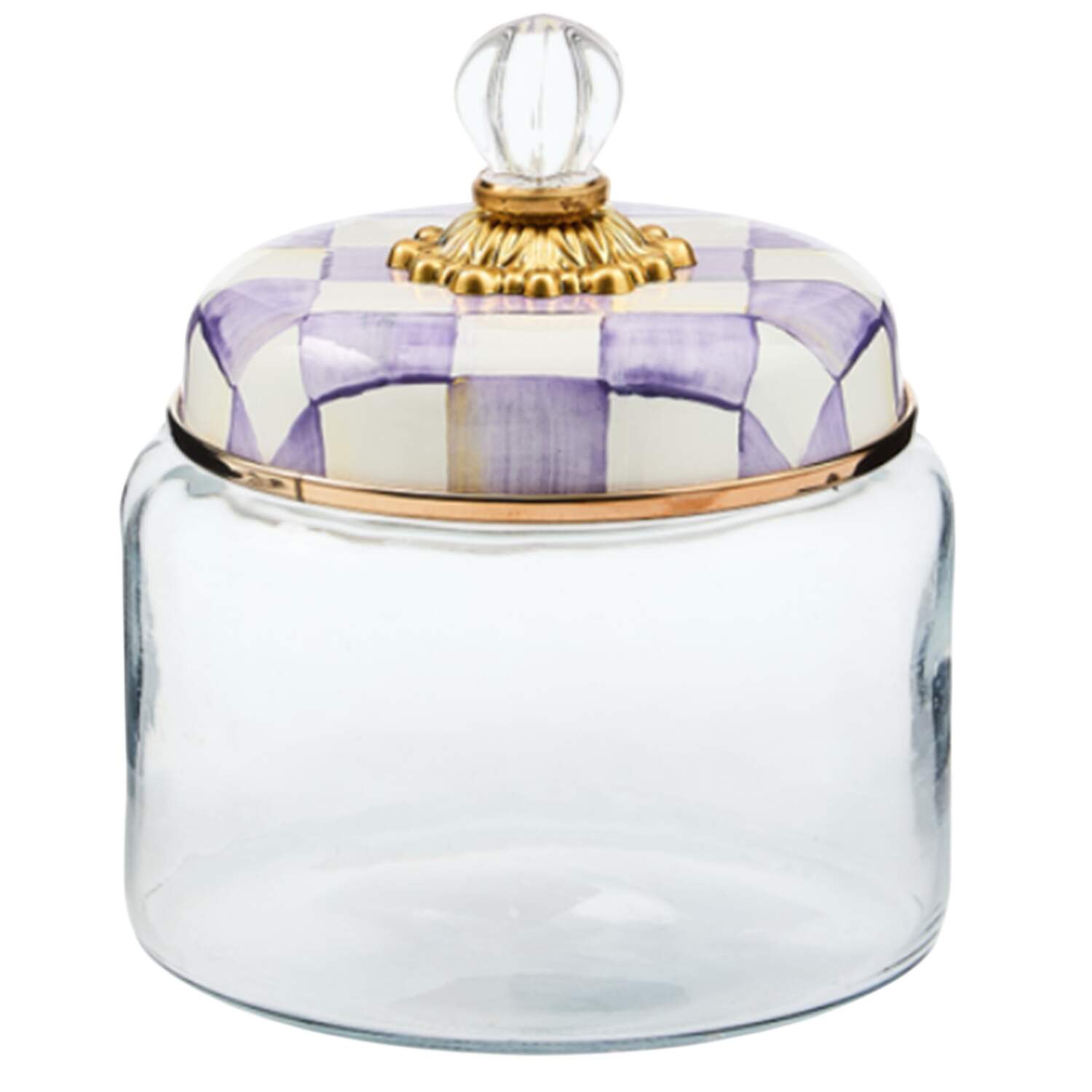 Violet Check Small Glassware Canister by MacKenzie-Childs-1